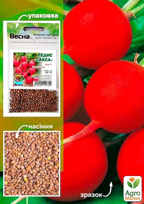 Редис "Сакса" (Зипер) ТМ "Весна" 7г