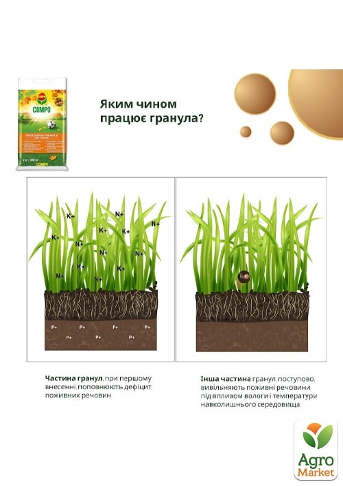 Твердое удобрение длительного действия для газонов (осень) COMPO 4кг (3170) - фото 3