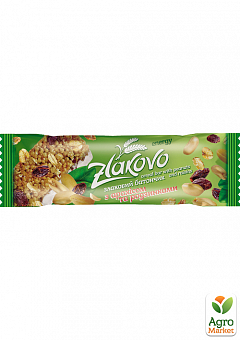 Батончики з арахісом та ізюмом (частково глазуровані) ТМ "Zlakovo" 40г1