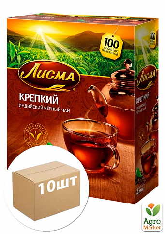 Чай крепкий (пачка) ТМ "Лисма" 100 пакетиков 1.8г упаковка 10шт