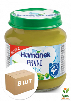 Пюре із зеленого горошку "Перша ложка" Hamanek, 125г уп 8 шт1