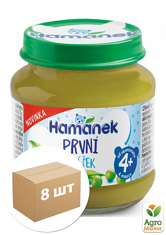 Пюре із зеленого горошку "Перша ложка" Hamanek, 125г уп 8 шт