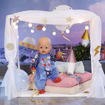 Одяг для ляльки BABY BORN серії "День Народження"- СВЯТКОВИЙ КОМБІНЕЗОН (на 43 cm, синій) - фото 2