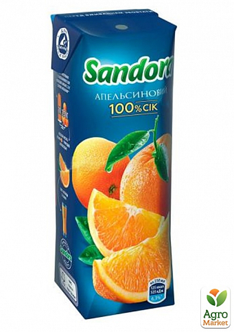 Сок апельсиновый пастеризованый (с мякотью) ТМ "Sandora" 0,25л упаковка 15шт - фото 2