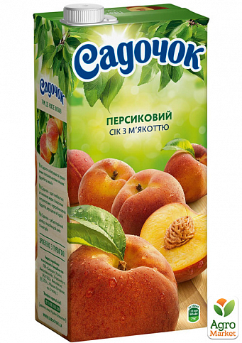 Сок персиковый (с мякотью) ТМ "Садочок" 1,93л упаковка 6шт - фото 2