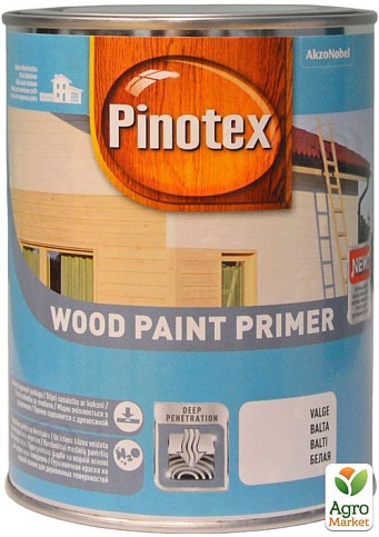 Ґрунтувальна фарба для дерева Pinotex Wood Paint Primer Білий 1 л
