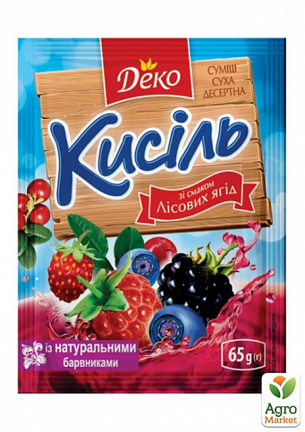 Кисель со вкусом Лесной ягоды ТМ "Деко" 65г упаковка 35шт - фото 2