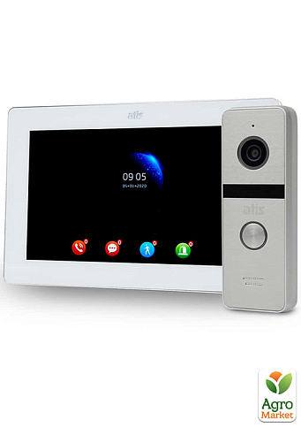 Комплект відеодомофону Atis AD-770FHD/T white з підтримкою Tuya Smart + AT-400FHD silver