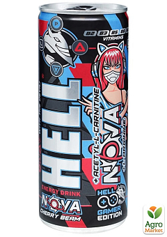 Энергетический напиток Nova со вкусом черной черешни ТМ "Hell" 0.25 л1