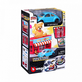 Игровой набор серии Bburago City - МАГАЗИН ИГРУШЕК (магазин игрушек, автомобиль 1:43) - фото 5