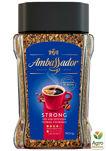 Кофе растворимый Strong ТМ "Ambassador" 190г упаковка 8 шт - фото 2