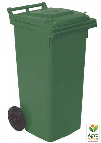 Бак для мусора на колесах с ручкой 120 л зеленый (4225)