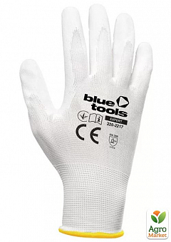 Стрейчевые перчатки с полиуретановым покрытием BLUETOOLS Sensitive (XL) (220-2217-10-IND)1