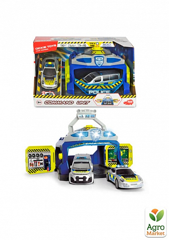 Игровой набор "Командный пункт полиции" с 2 машинами, звуковым и световым эффектами 3+ Dickie Toys