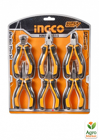 Набор шарнирно-губцевого инструмента 6 предметов Super Select INGCO