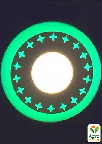 LED панель Lemanso LM545 "Зірки" коло 12+6W зелена підсв. 1080Lm 4500K 85-265V (331628)