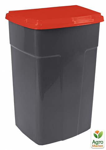 Бак сміттєвий 90л темно-сірий червоний (4098)
