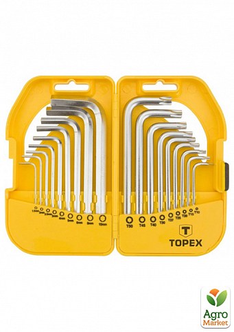 Ключи шестигранные и Torx, набор 18 шт ТМ TOPEX 35D952