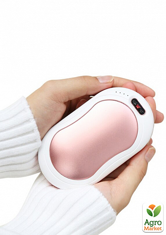 Грелка для рук - повербанк PowerBank Hand Warmer 10000 mAh розово-золотой - фото 3