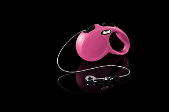 Flexi Classic S Рулетка для собак до 12 кг, довжина троса 5 м, колір рожевий (0225350)