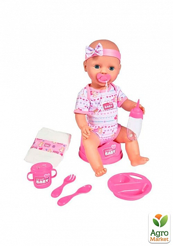Пупс New Born Baby "Уход за малышом" с аксессуаров, розовый, 43 см, 3+ Simba Toys