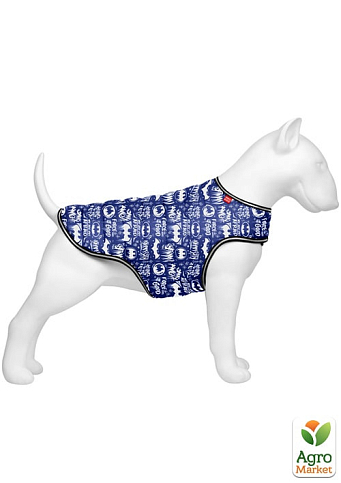Курточка-накидка для собак WAUDOG Clothes, рисунок "Бэтмен голубовато-белый", XL, А 47 см, B 68-80 см, С 42-52 см (506-4001)