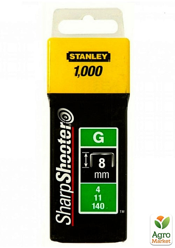 Скоби тип G висотою 8 мм для степлера Heavy Duty, в упаковці 1000 шт STANLEY 1-TRA705T