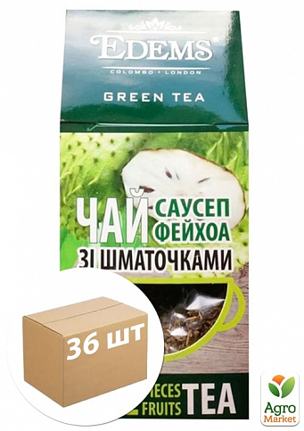 Чай зелений (зі шматочками) Саусеп ТМ "Edems" 100г упаковка 36шт