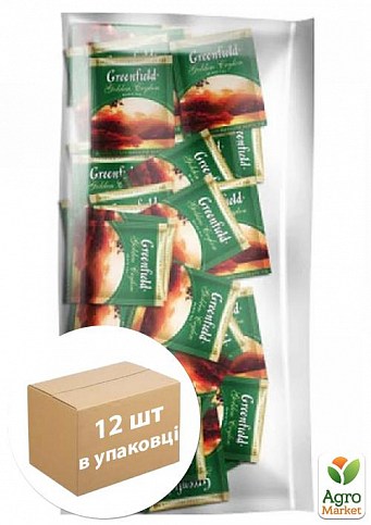 Чай Голден цейлон (пакет) ТМ "Greenfield" 100 пакетиков по 2г упаковка 12шт - фото 2