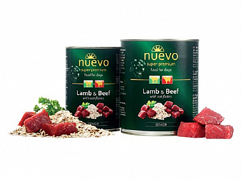 Nuevo Senior Lamb & Beef with Oat Вологий корм для літніх собак з ягням, яловичиною, вівсяні пластівці 400 г (5951100)