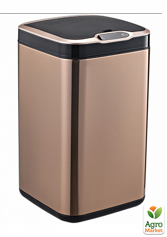 Сенсорное мусорное ведро JAH 13 л квадратное розовое золото с внутренним ведром (6365)