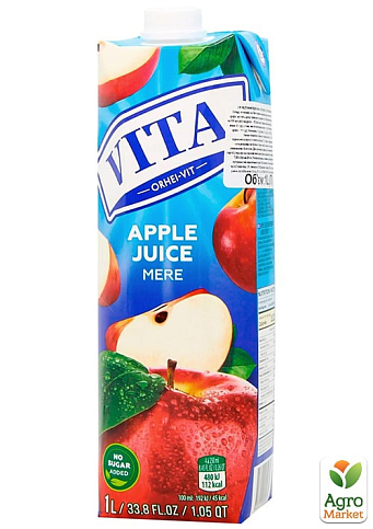 Сок яблочный TM "Vita" 1л упаковка 12 шт - фото 2