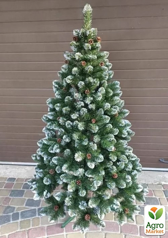 Новогодняя елка искусственная "Королева с шишками" высота 150см (пышная, зеленая) Праздничная красавица!