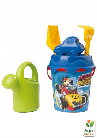 Набор для игры с песком "Микки Маус", с лейкой, 5 аксессуаров, диаметр 17 см, 18мес.+ Smoby Toys