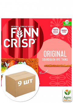 Сухарики ржаные (из цельномолотой муки) Original taste ТМ "Finn Crisp" 200г упаковка 9шт1