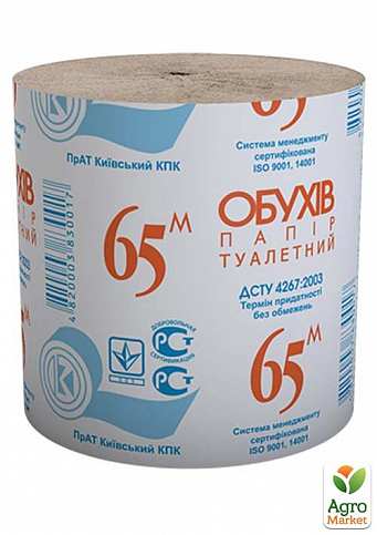 Туалетная бумага Обухов 65 (1 слой) упаковка 48шт - фото 2