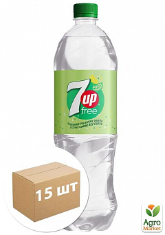 Вода газированная без сахара ТМ "7UP" 1л упаковка 15 шт1