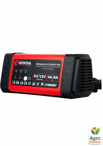 Зарядное устройство 6/12В, 4/8A, 230В, LED-индикация INTERTOOL AT-3018