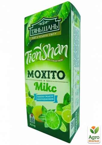Чай зелений (Мохіто) пачка ТМ "Тянь-Шань" 25 пакетиків упаковка 24шт - фото 2