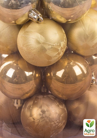 Набор елочных шариков перламутр 5 см 30 шт. Золотой (1556-2) - фото 2