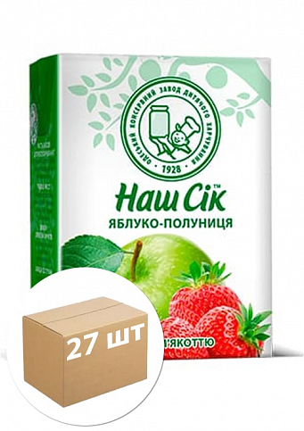 Нектар з яблук та полуниці ОКЗДП Одеський ТВА 0,2 л упаковка 27 шт - фото 2