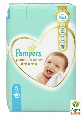 PAMPERS Детские подгузники Premium Care Размер 5 Junior (11-16 кг) Экономичная Упаковка 44 шт