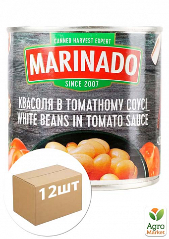 Фасоль в томатном соусе ТМ "Маринадо" 410г (425мл) упаковка 12шт