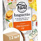 Сухарики пшеничні зі смаком "Французький сир" 100 г ТМ "Flint Baguette" упаковка 12 шт