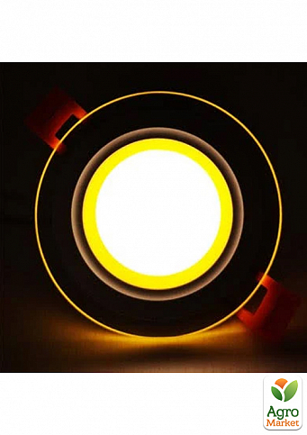 LED панель Lemanso LM1037 Сяйво 9W 720Lm 4500K + жёлтый 85-265V / круг + стекло (336110)
