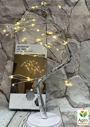 Настільний Світильник DIY Auelife 108 Led Дерево Гірлянда Срібло Теплий Білий 50cm - фото 2