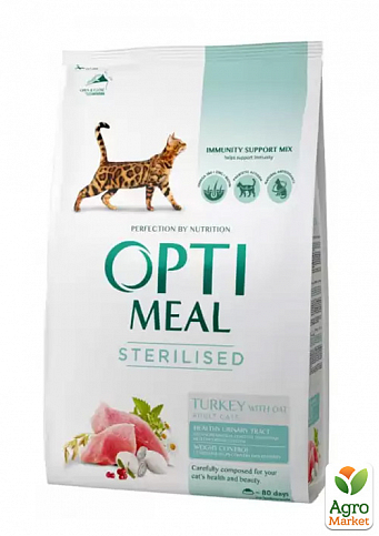 Сухой корм для взрослых стерилизованных кошек Optimeal Sterilised с индюшкой и овсом 4 кг (2822320)