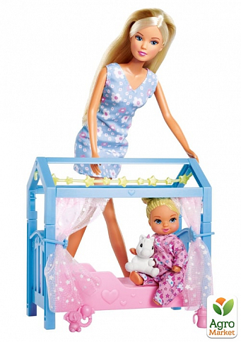 Ляльковий набір Штеффі "Солодкі сни" з дівчинкою і ліжечком, що світиться в темряві 3+ Simba Toys