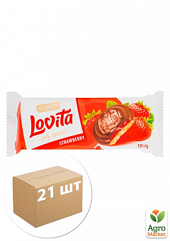 Печенье Jelly (клубника) ККФ ТМ "Lovita" 135г упаковка 21шт2