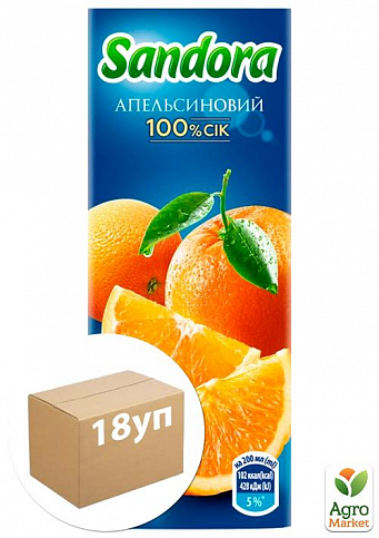 Сок апельсиновый ТМ "Sandora" 0,2л упаковка 18 шт